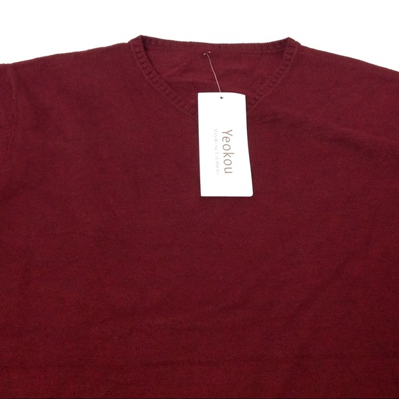 New Men's Red Sweater Vneck XXL Career Work Formal - Picture 2 of 3